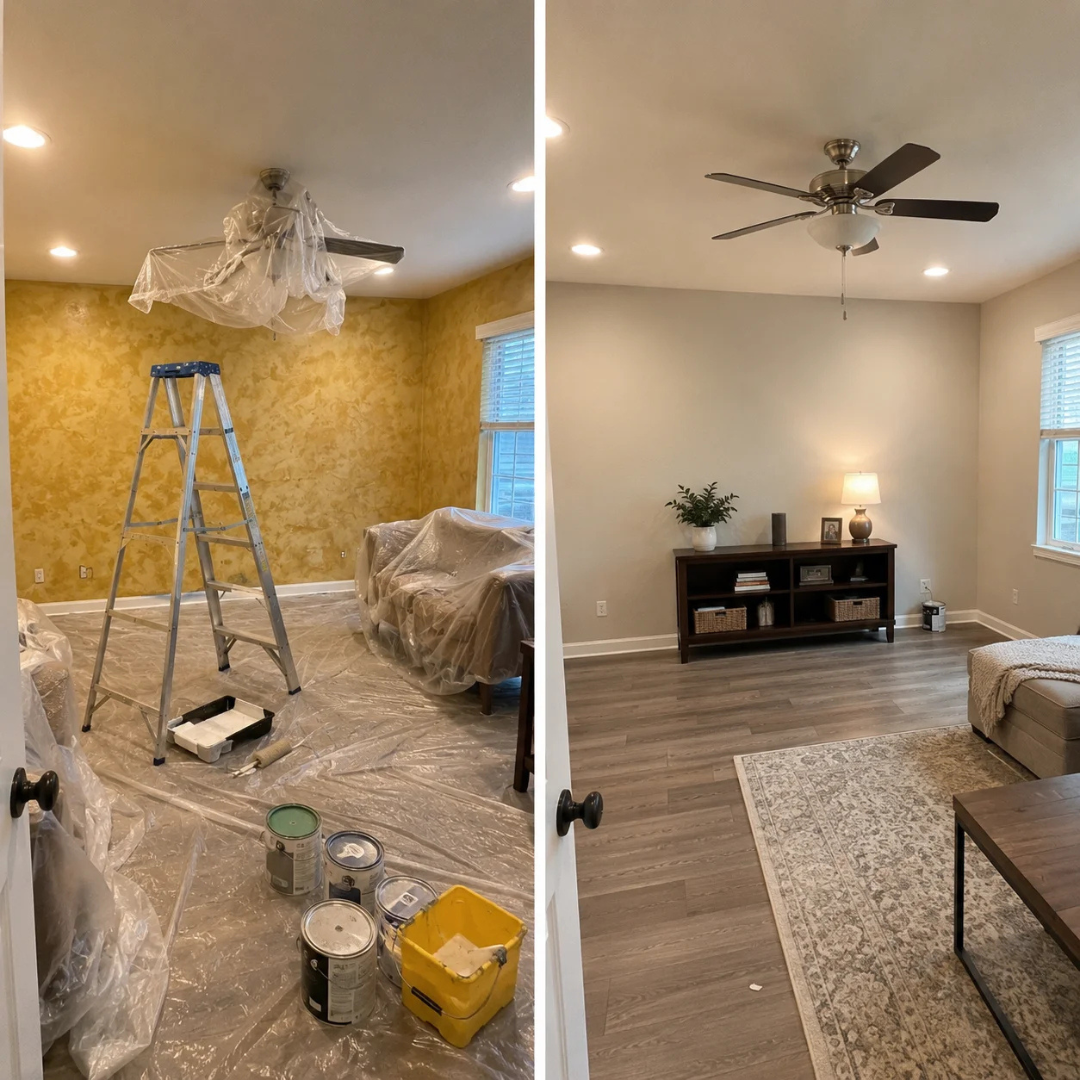 Drywall repair in an Algonquin home