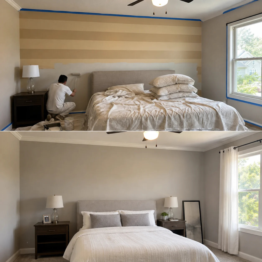 Accent wall wallpaper in an Algonquin IL room
